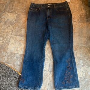 Coldwater Creek bootcut leg Jeans with Decorative flowers